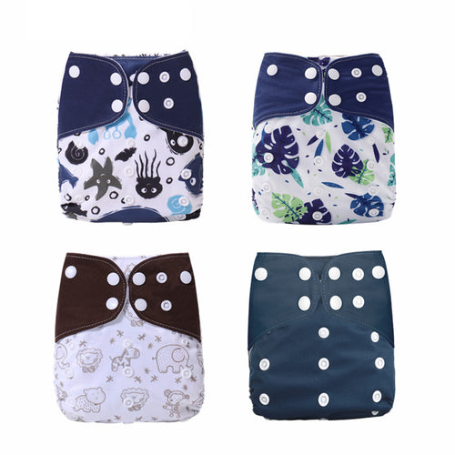 4 Washable Nappies - One Size Only Adjustable