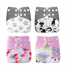 Load image into Gallery viewer, 4 Washable Nappies - One Size Only Adjustable
