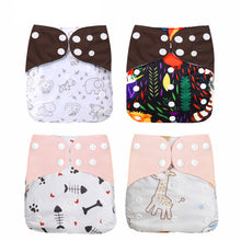 Load image into Gallery viewer, 4 Washable Nappies - One Size Only Adjustable

